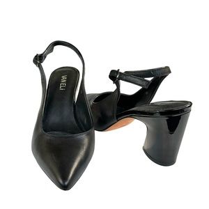 Vaneli Slingback Pumps Black Patent Heels